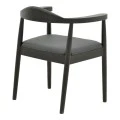 Armchair Joube pakoworld black color rubberwood and black pu cushion 59x48x73cm