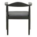 Armchair Joube pakoworld black color rubberwood and black pu cushion 59x48x73cm