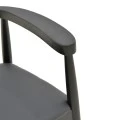 Armchair Joube pakoworld black color rubberwood and black pu cushion 59x48x73cm