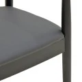 Armchair Joube pakoworld black color rubberwood and black pu cushion 59x48x73cm