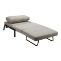 Fancy armchair-bed pakoworld beige-black fabric metal leg 95x98x70cm