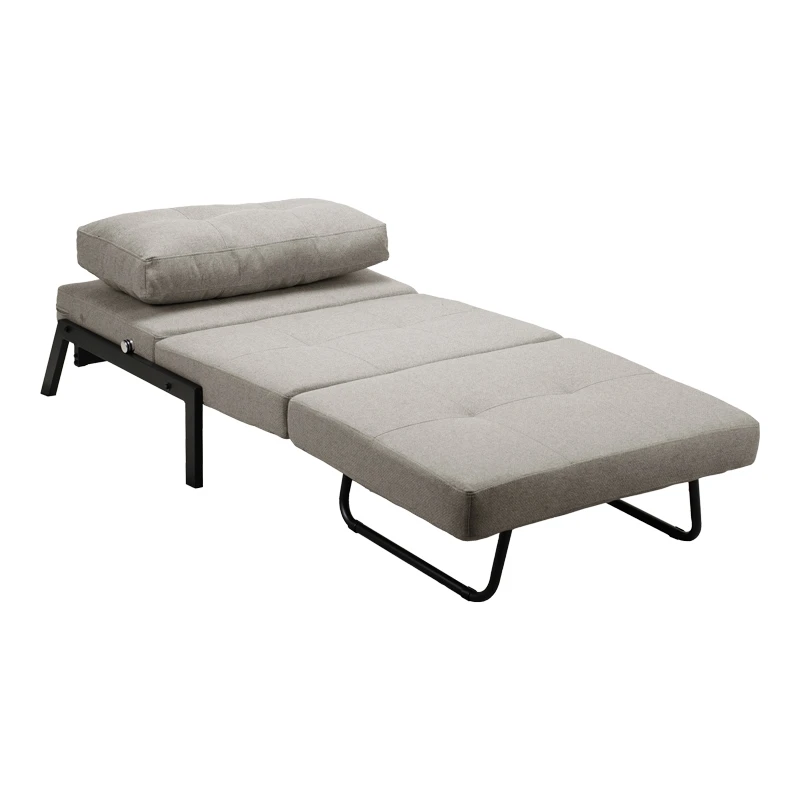 Fancy armchair-bed pakoworld beige-black fabric metal leg 95x98x70cm