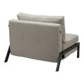 Fancy armchair-bed pakoworld beige-black fabric metal leg 95x98x70cm
