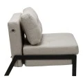 Fancy armchair-bed pakoworld beige-black fabric metal leg 95x98x70cm
