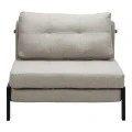 Fancy armchair-bed pakoworld beige-black fabric metal leg 95x98x70cm