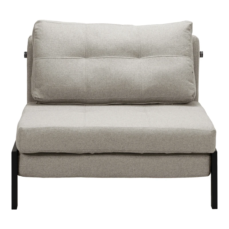 Fancy armchair-bed pakoworld beige-black fabric metal leg 95x98x70cm
