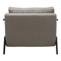 Fancy armchair-bed pakoworld beige-black fabric metal leg 95x98x70cm