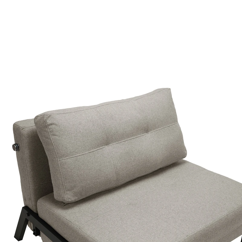 Fancy armchair-bed pakoworld beige-black fabric metal leg 95x98x70cm