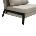Fancy armchair-bed pakoworld beige-black fabric metal leg 95x98x70cm