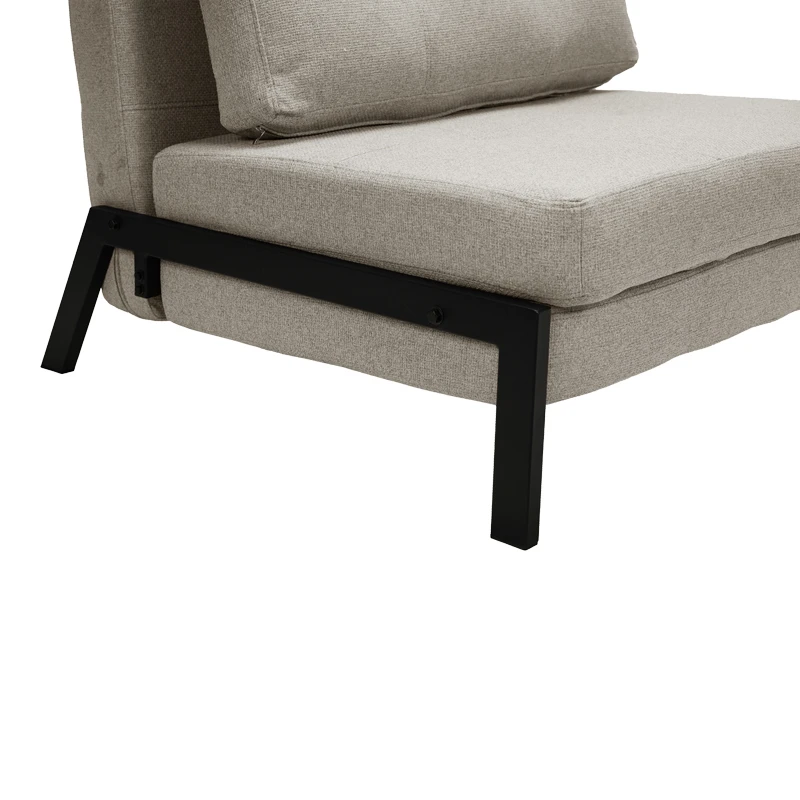 Fancy armchair-bed pakoworld beige-black fabric metal leg 95x98x70cm