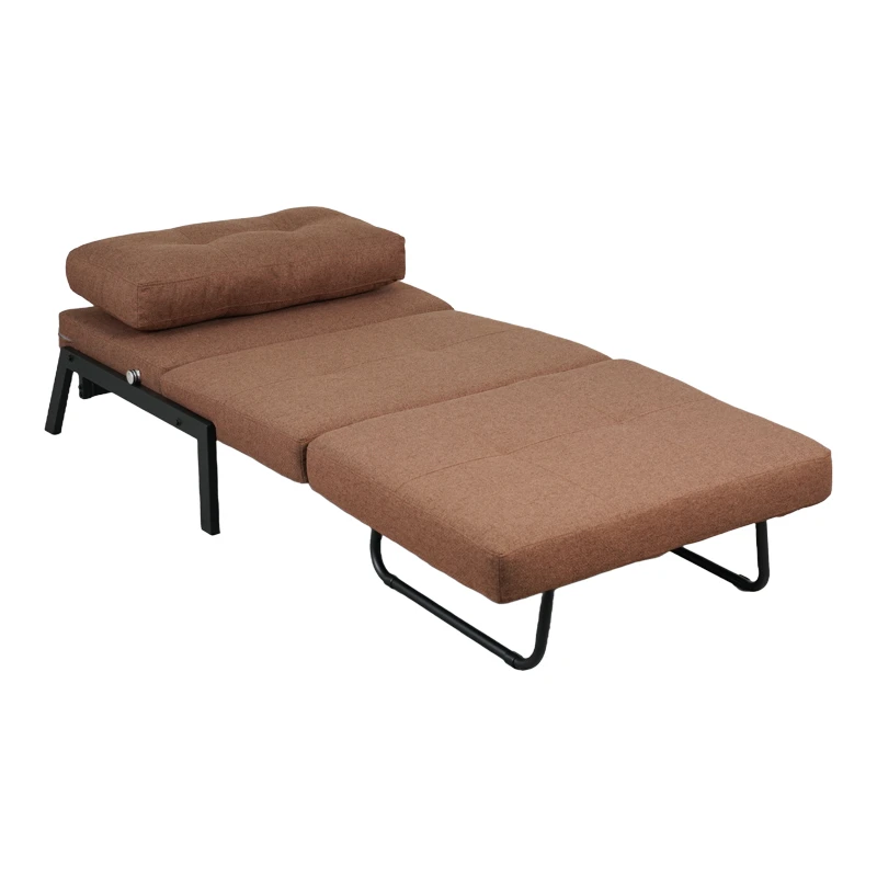 Fancy pakoworld armchair-bed with brown fabric and black leg 95x98x70cm