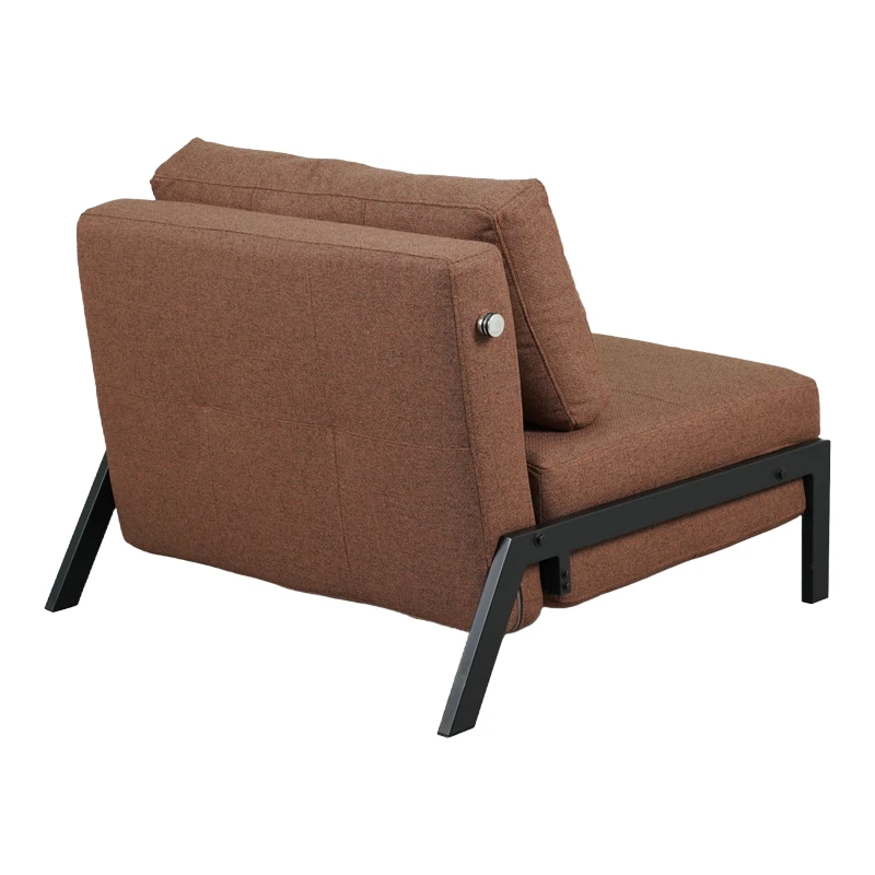 Fancy pakoworld armchair-bed with brown fabric and black leg 95x98x70cm
