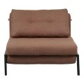 Fancy pakoworld armchair-bed with brown fabric and black leg 95x98x70cm