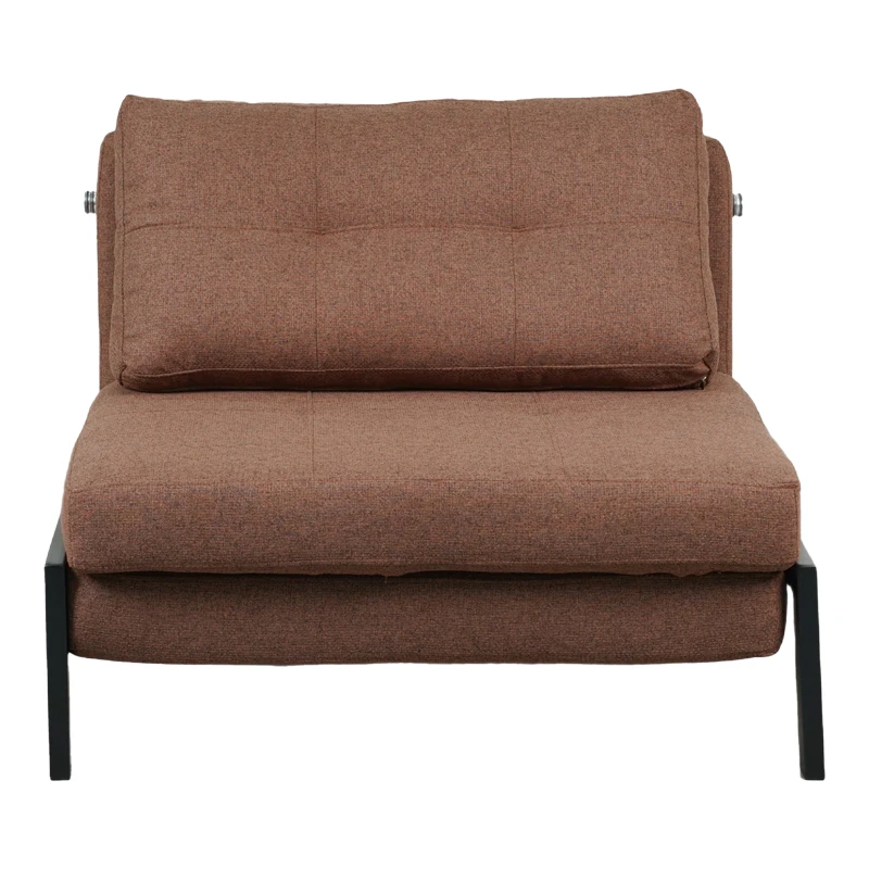 Fancy pakoworld armchair-bed with brown fabric and black leg 95x98x70cm