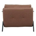 Fancy pakoworld armchair-bed with brown fabric and black leg 95x98x70cm