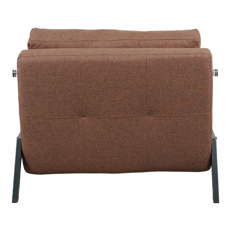 Fancy pakoworld armchair-bed with brown fabric and black leg 95x98x70cm