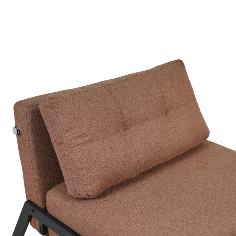 Fancy pakoworld armchair-bed with brown fabric and black leg 95x98x70cm