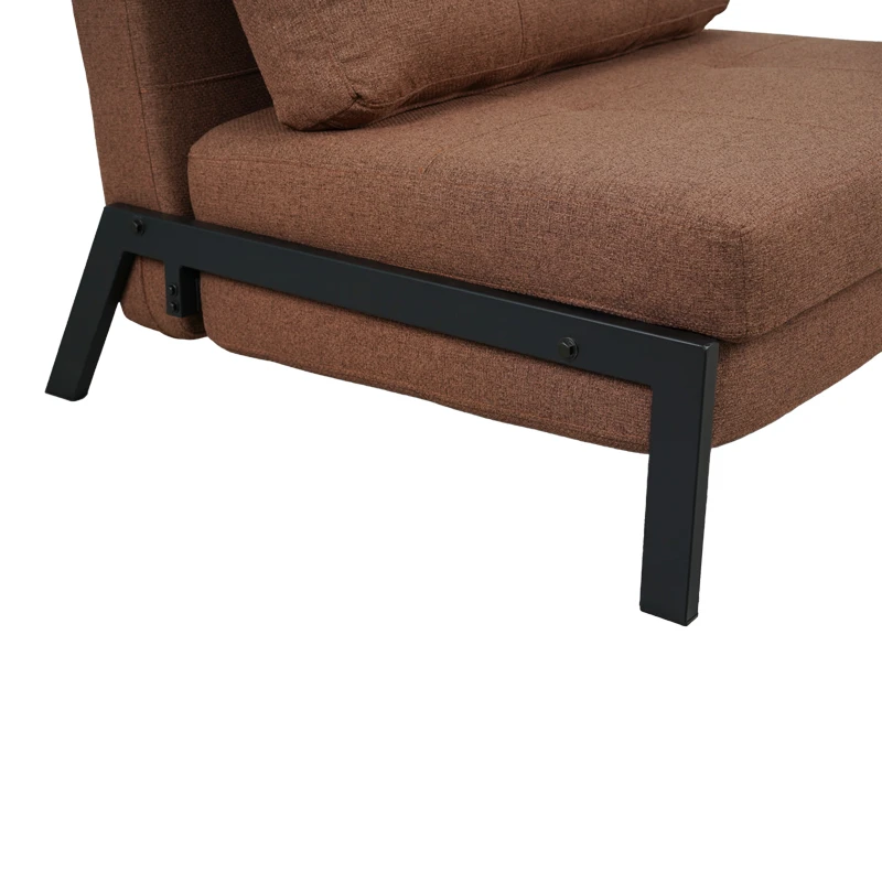 Fancy pakoworld armchair-bed with brown fabric and black leg 95x98x70cm