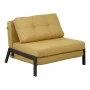 Fancy pakoworld armchair-bed with yellow fabric and black leg 95x98x70cm