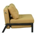 Fancy pakoworld armchair-bed with yellow fabric and black leg 95x98x70cm