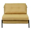 Fancy pakoworld armchair-bed with yellow fabric and black leg 95x98x70cm