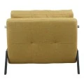 Fancy pakoworld armchair-bed with yellow fabric and black leg 95x98x70cm