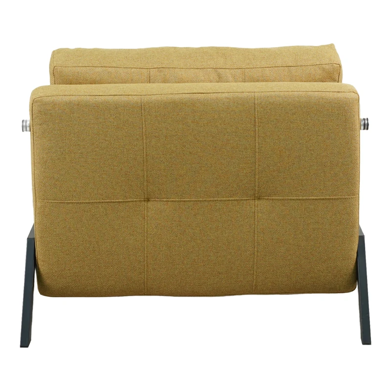 Fancy pakoworld armchair-bed with yellow fabric and black leg 95x98x70cm