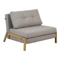 Fancy pakoworld armchair-bed with beige fabric and natural leg 95x98x70cm