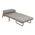 Fancy pakoworld armchair-bed with beige fabric and natural leg 95x98x70cm