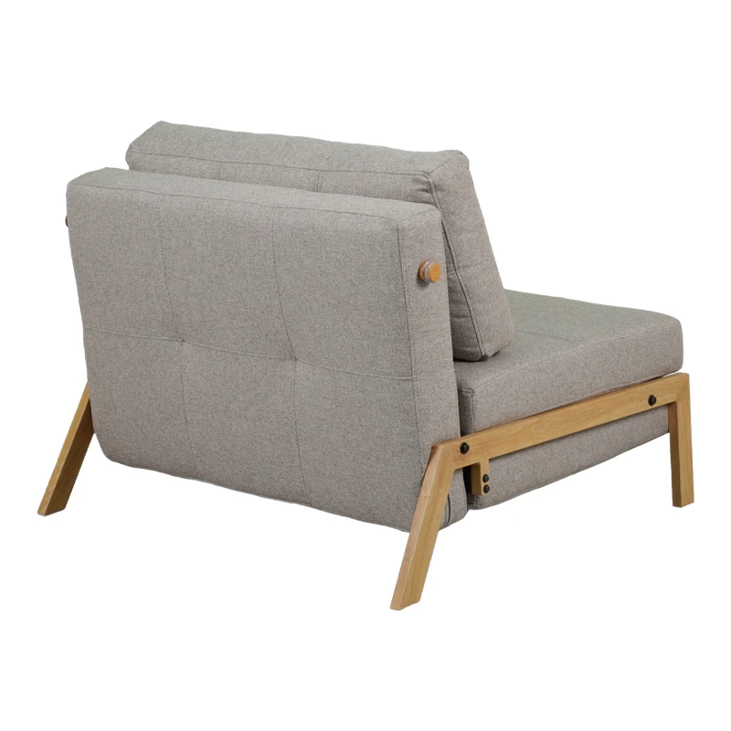 Fancy pakoworld armchair-bed with beige fabric and natural leg 95x98x70cm