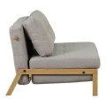 Fancy pakoworld armchair-bed with beige fabric and natural leg 95x98x70cm