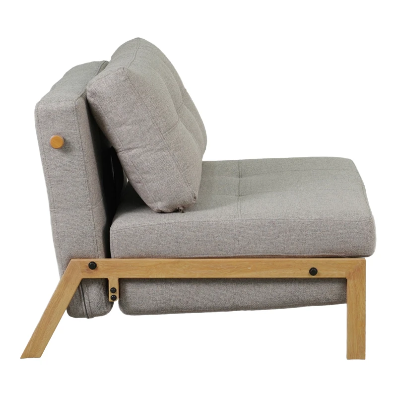 Fancy pakoworld armchair-bed with beige fabric and natural leg 95x98x70cm