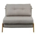 Fancy pakoworld armchair-bed with beige fabric and natural leg 95x98x70cm