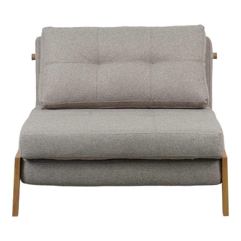 Fancy pakoworld armchair-bed with beige fabric and natural leg 95x98x70cm