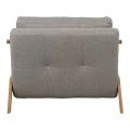 Fancy pakoworld armchair-bed with beige fabric and natural leg 95x98x70cm
