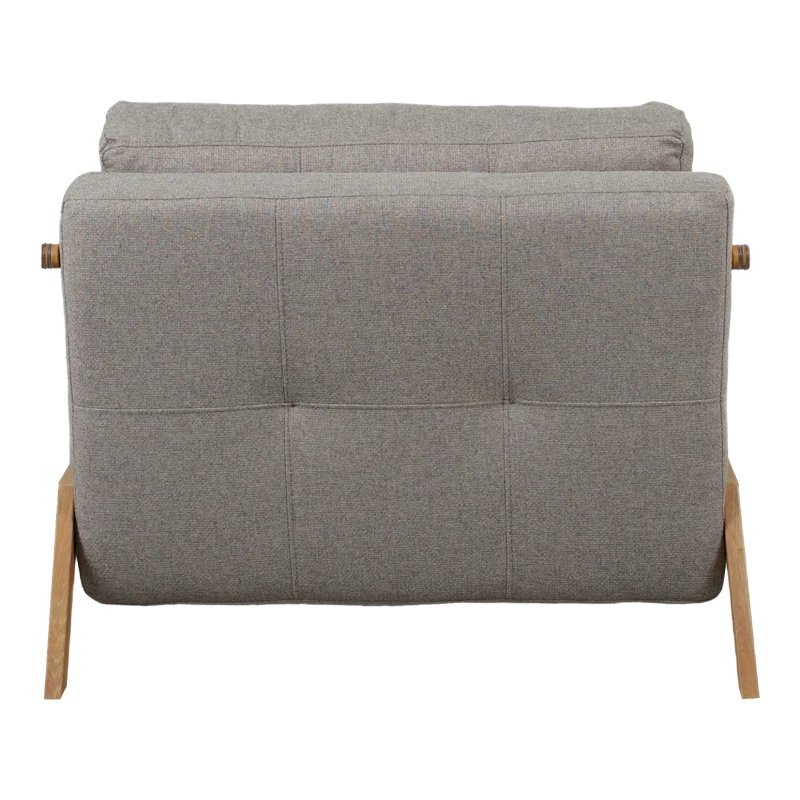 Fancy pakoworld armchair-bed with beige fabric and natural leg 95x98x70cm