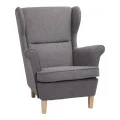 Armchair - bergère Malei pakoworld grey fabric-wooden legs 85x93x100cm
