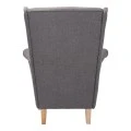 Armchair - bergère Malei pakoworld grey fabric-wooden legs 85x93x100cm