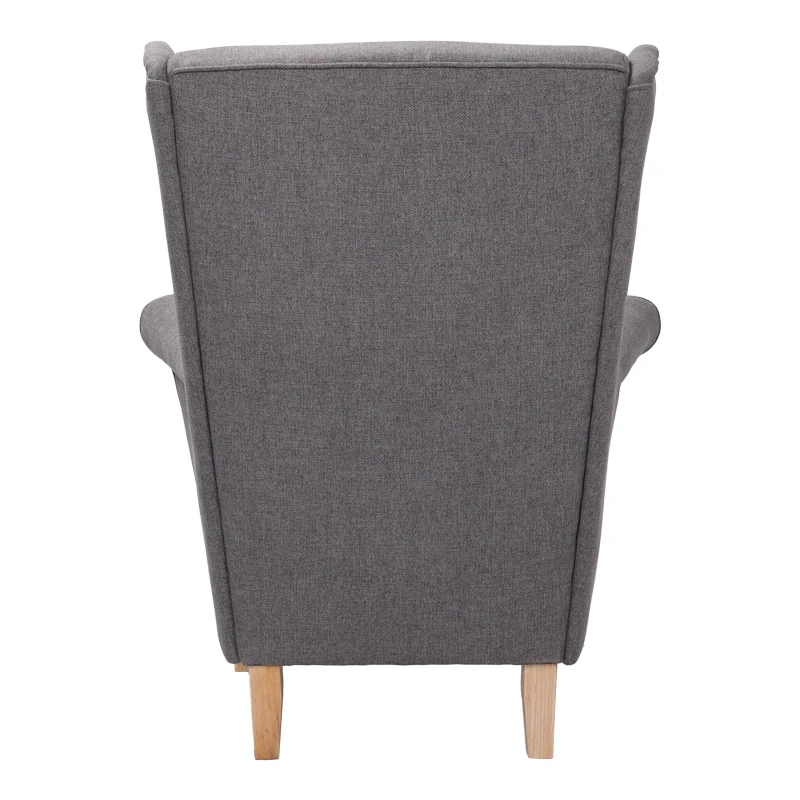 Armchair - bergère Malei pakoworld grey fabric-wooden legs 85x93x100cm