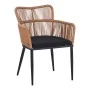 Naoki Pakoworld Armchair pe rattan -metal in Natural Finish with Black Legs/Cushion 59x62.5x82cm