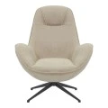 Armchair rotaitng Flago pakoworld boucle fabric in beige shade 85x88x103.5cm