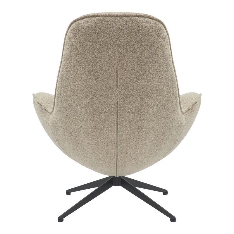 Armchair rotaitng Flago pakoworld boucle fabric in beige shade 85x88x103.5cm