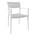 Πολυθρόνα Pilma pakoworld λευκό PP 57x54x82εκ