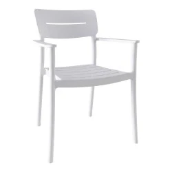 Πολυθρόνα Pilma pakoworld λευκό PP 57x54x82εκ
