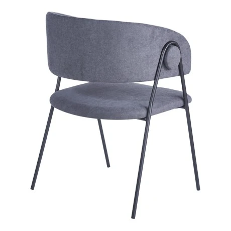 Armchair hair Rachele I pakoworld anthracite fabric-black metal leg 52x65x79cm