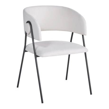 Armchair hair Rachele I pakoworld beige fabric-black metal leg 52x65x79cm