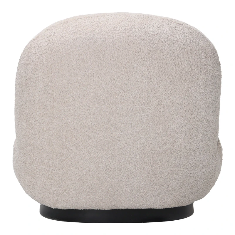 Armchair Rosalie pakoworld beige teddy fabric-black base 85x82x77cm