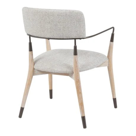 Armchair Sentana pakoworld metal-wood and beige-brown fabric 56.5x56x79cm