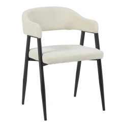 Armchair Sezan pakoworld fabric beige 51x54x76cm