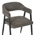 Armchair Sezan pakoworld fabric in anthracite color 56x55x78cm